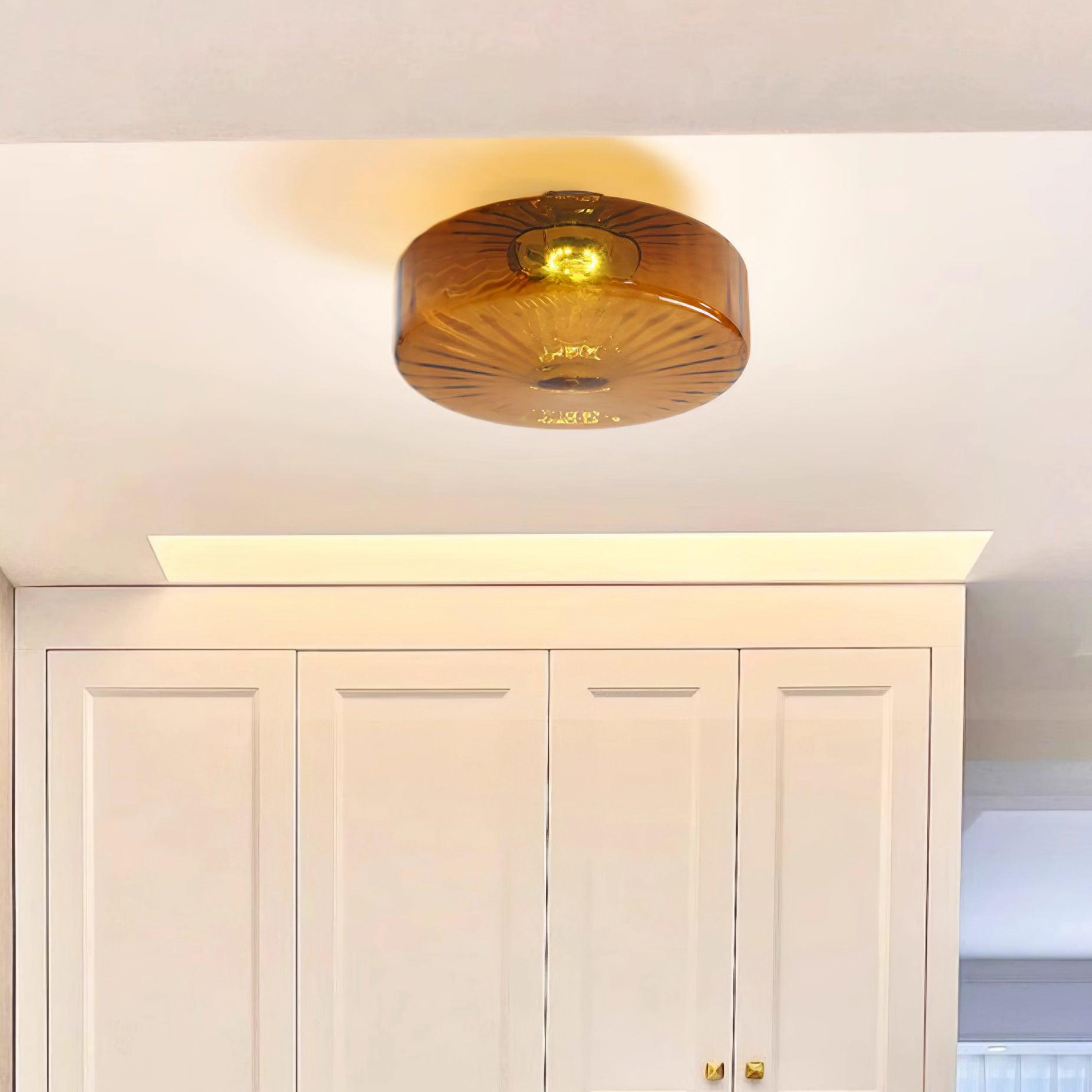 Ceiling Light Glass 14.9 in Amber Warm White 10W Bedroom Hallway Corridor Lighting | Thomler