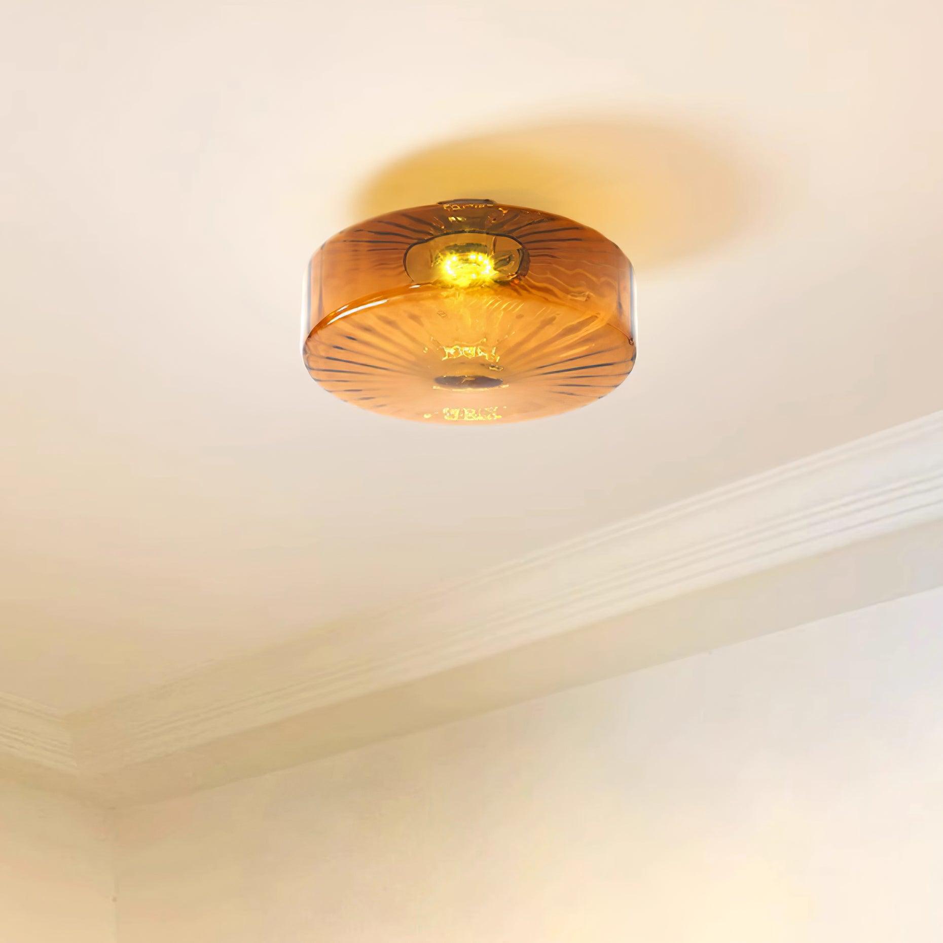 Ceiling Light Glass 14.9 in Amber Warm White 10W Bedroom Hallway Corridor Lighting | Thomler