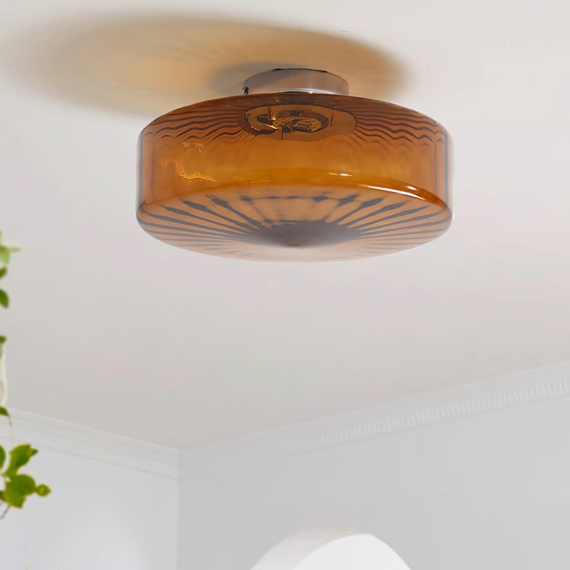 Ceiling Light Glass 14.9 in Amber Warm White 10W Bedroom Hallway Corridor Lighting | Thomler