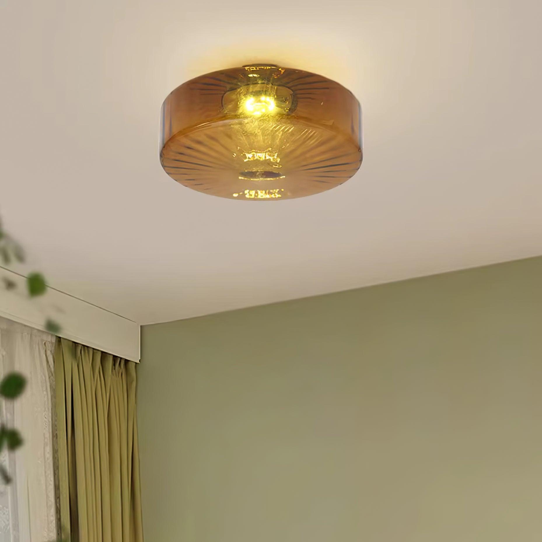 Ceiling Light Glass 14.9 in Amber Warm White 10W Bedroom Hallway Corridor Lighting | Thomler