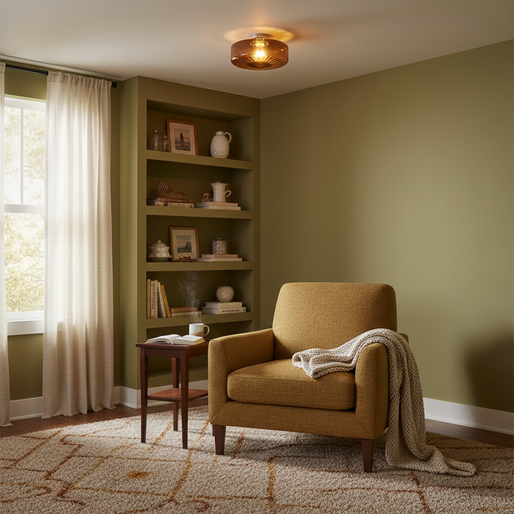 Ceiling Light Glass 14.9 in Amber Warm White 10W Bedroom Hallway Corridor Lighting | Thomler