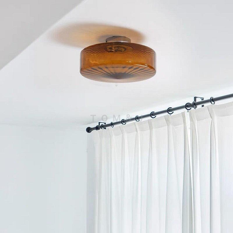 Ceiling Light Glass 14.9 in Amber Warm White 10W Bedroom Hallway Corridor Lighting | Thomler