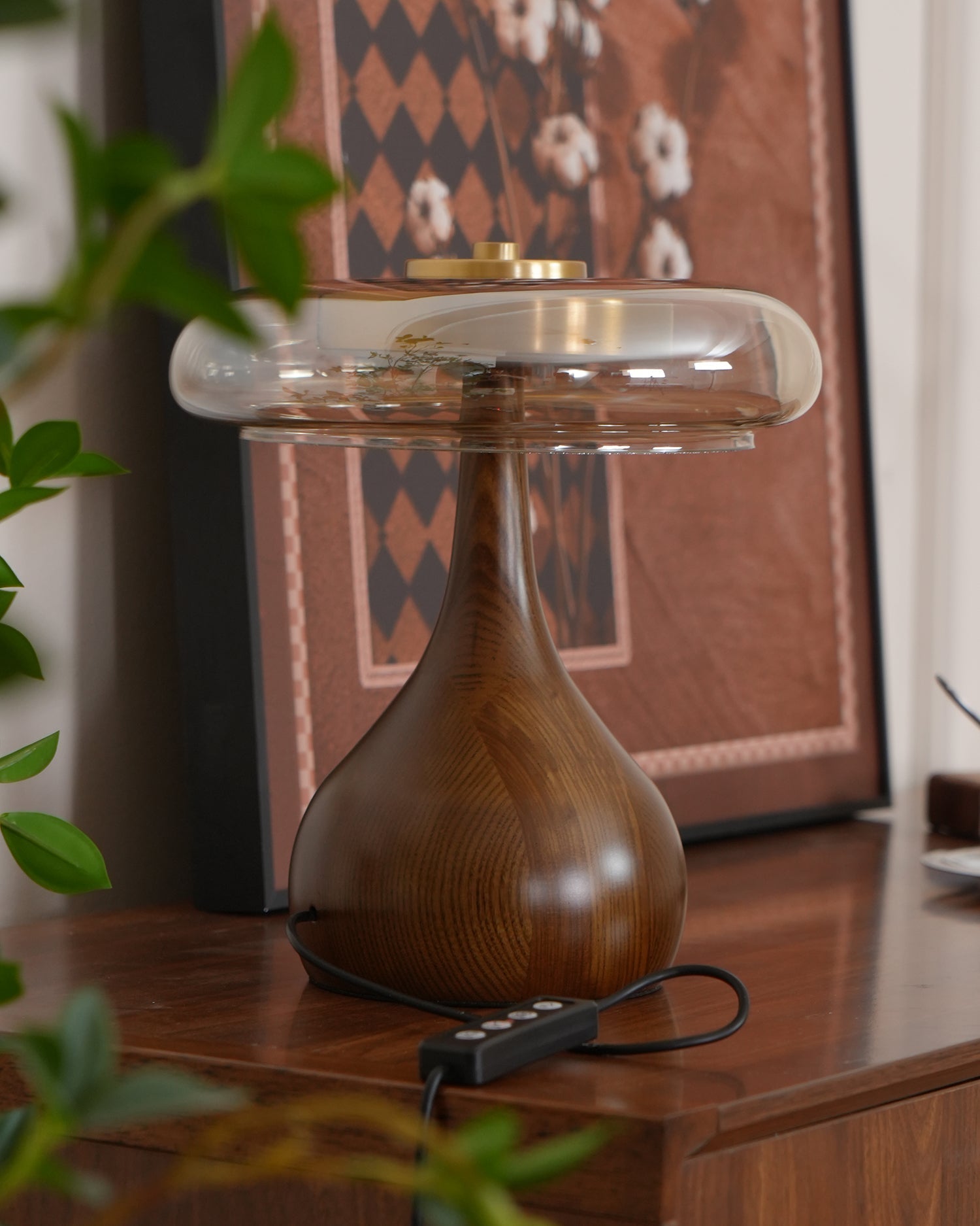 Table Lamp Glass Brass 12W 9.6 in Indoor Accent Lighting Adjustable Color Temperatures Warm Cool Neutral | Thomler