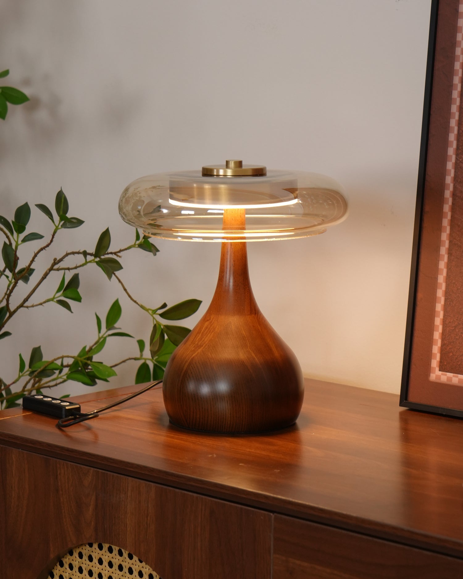 Table Lamp Glass Brass 12W 9.6 in Indoor Accent Lighting Adjustable Color Temperatures Warm Cool Neutral | Thomler