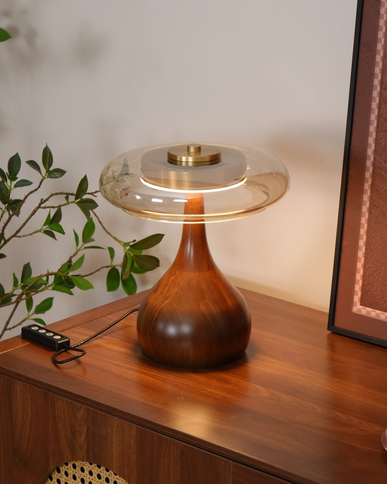 Table Lamp Glass Brass 12W 9.6 in Indoor Accent Lighting Adjustable Color Temperatures Warm Cool Neutral | Thomler