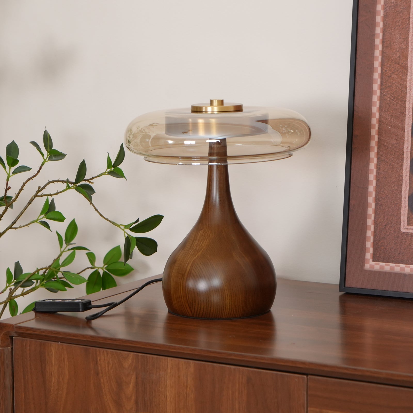 Table Lamp Glass Brass 12W 9.6 in Indoor Accent Lighting Adjustable Color Temperatures Warm Cool Neutral | Thomler