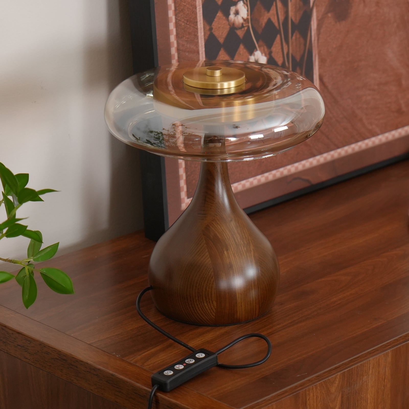 Table Lamp Glass Brass 12W 9.6 in Indoor Accent Lighting Adjustable Color Temperatures Warm Cool Neutral | Thomler