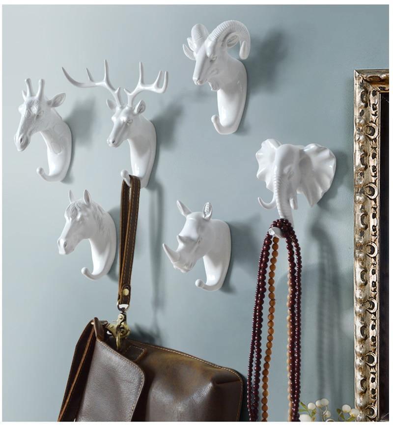 Wall Hook Resin Animal Decorative Gold Hallway Bathroom Key Towel Bag Holder Modern Coat Rack Storage Organiser | Thomler