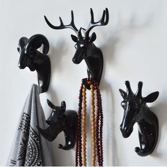 Wall Hook Resin Animal Decorative Gold Hallway Bathroom Key Towel Bag Holder Modern Coat Rack Storage Organiser | Thomler