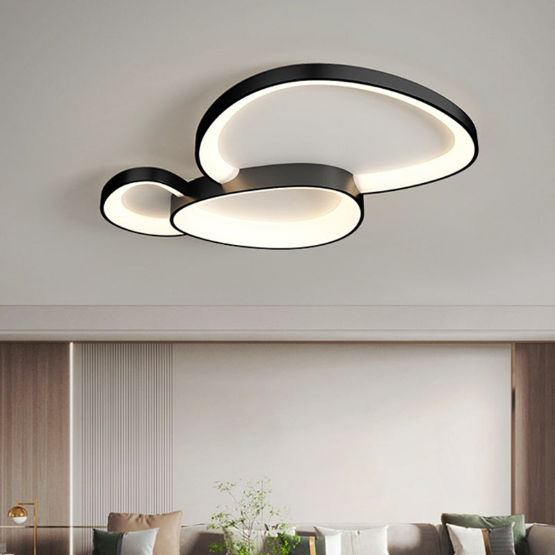 Ceiling Light Metal LED Ø42.0 cm Black White Bedroom Hallway Dimmable Surface Mounted Modern Living Room Lamp | Thomler