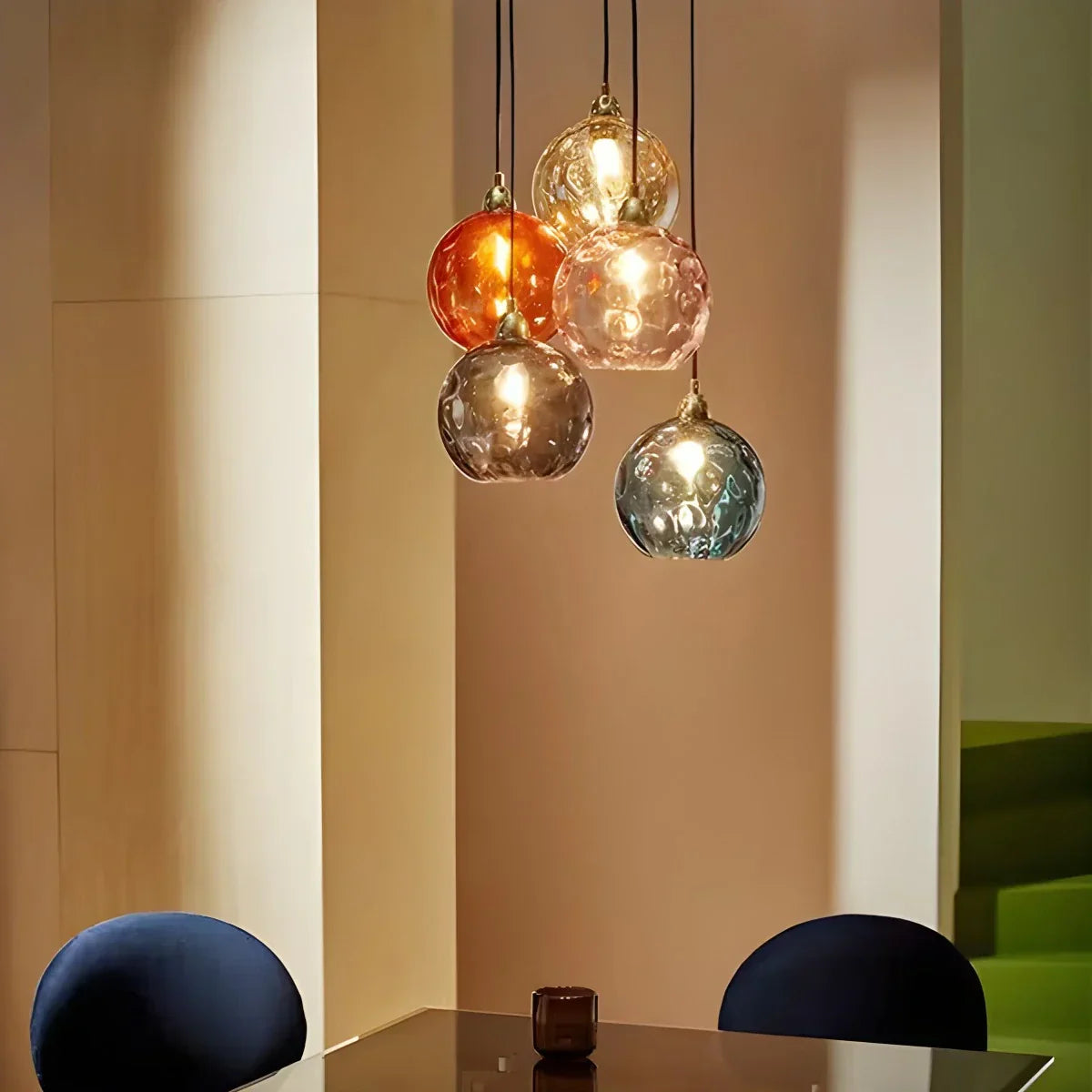 Pendant Light Glass Globe E26 20.0 cm Grey Dining Room Bedroom Hanging Ceiling Lamp Modern Ambient Lighting | Thomler