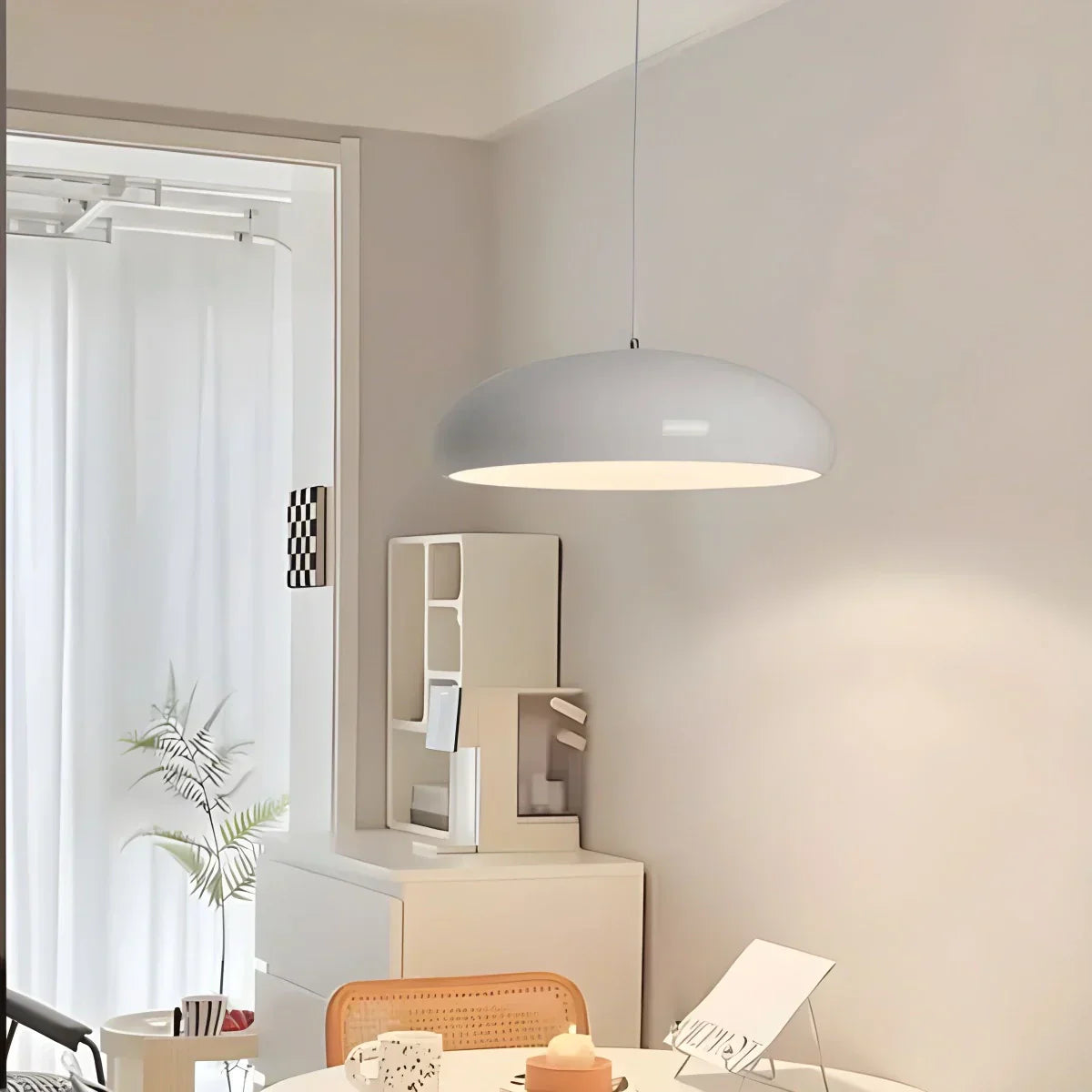 Pendant Light Metal Acrylic LED Black Dining Table Kitchen Island Modern Hanging Ceiling Lamp | Thomler