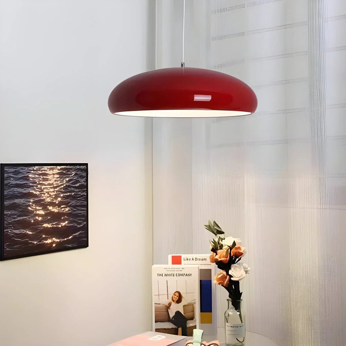 Pendant Light Metal Acrylic LED Black Dining Table Kitchen Island Modern Hanging Ceiling Lamp | Thomler