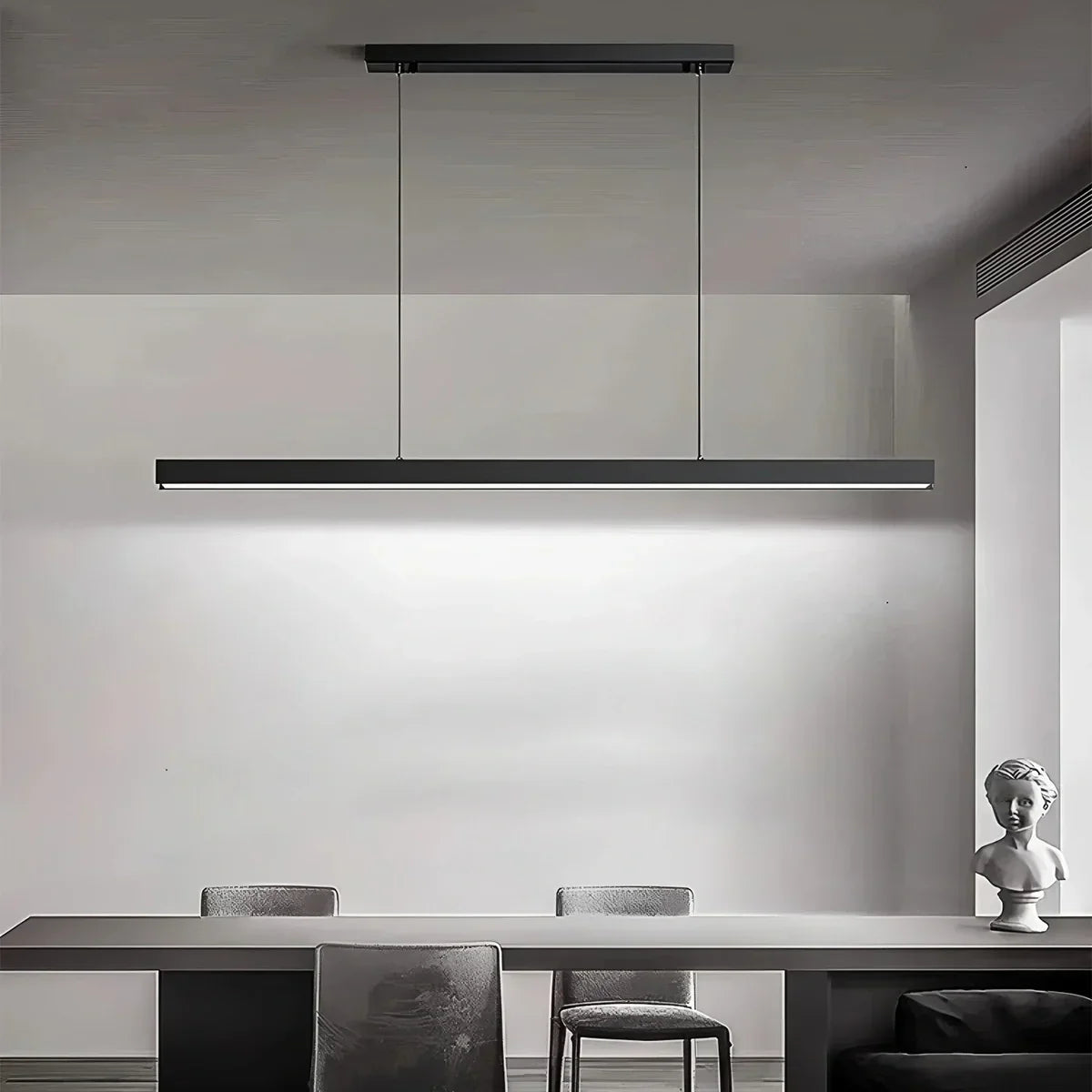 Pendant Light Aluminium Integrated LED Black Kitchen Island Dining Table Minimalist Linear Ceiling Light Adjustable | Thomler