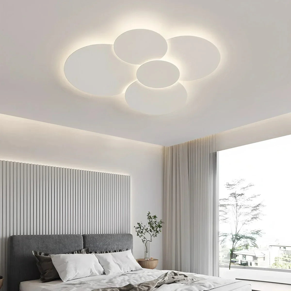 Ceiling Light LED Adjustable Discs 60.0 cm White Living Room Bathroom Dimmable Modern Designer Lighting | Thomler