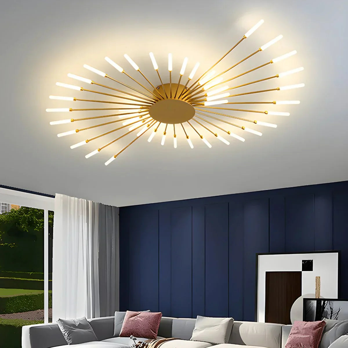 Ceiling Light Metal LED 20 To 42 Light Points Living Room Dining Room Dimmable Remote Modern Lighting Fixture | Thomler