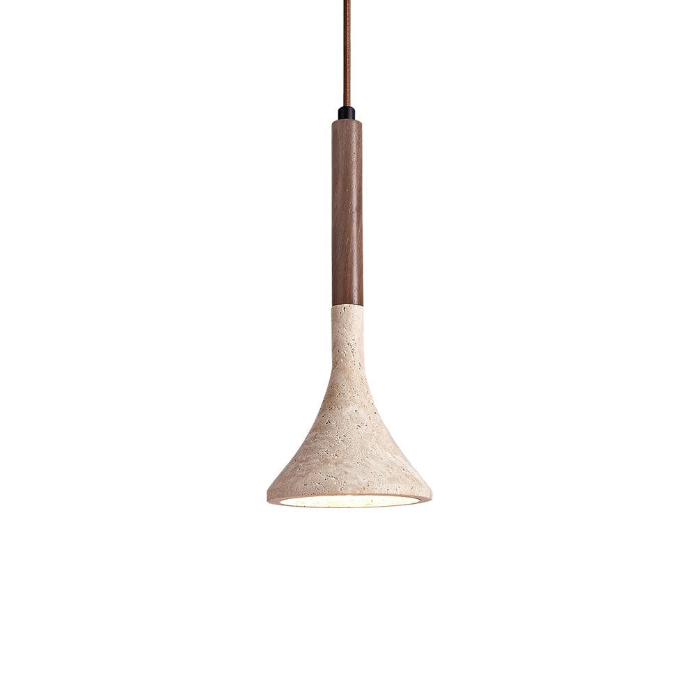 Pendant Light Travertine Stone 5.1 in Hanging Kitchen Island Bedroom Adjustable Cord Minimalist Japandi Ceiling Lamp | Thomler