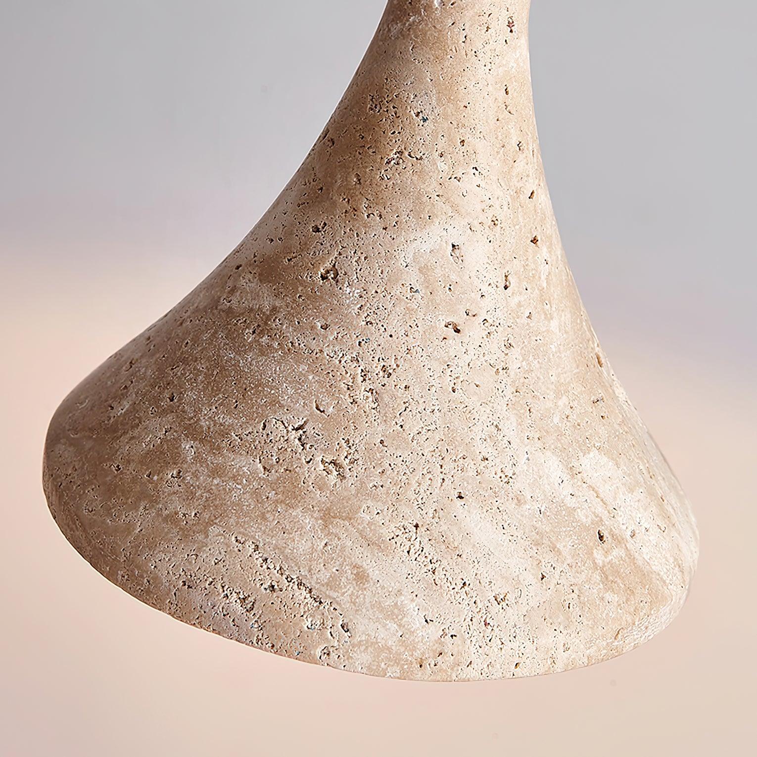 Pendant Light Travertine Stone 5.1 in Hanging Kitchen Island Bedroom Adjustable Cord Minimalist Japandi Ceiling Lamp | Thomler