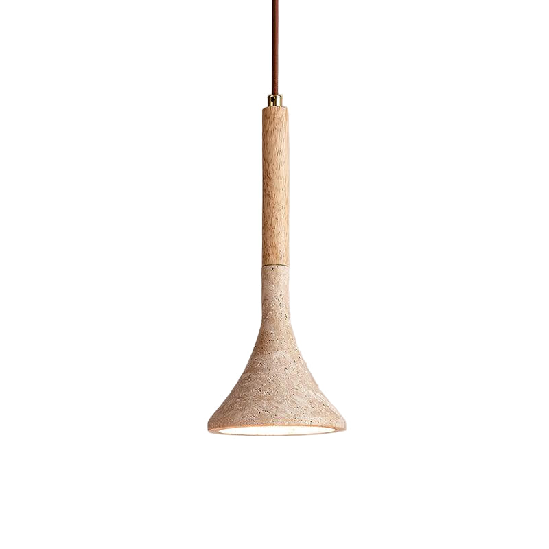 Pendant Light Travertine Stone 5.1 in Hanging Kitchen Island Bedroom Adjustable Cord Minimalist Japandi Ceiling Lamp | Thomler