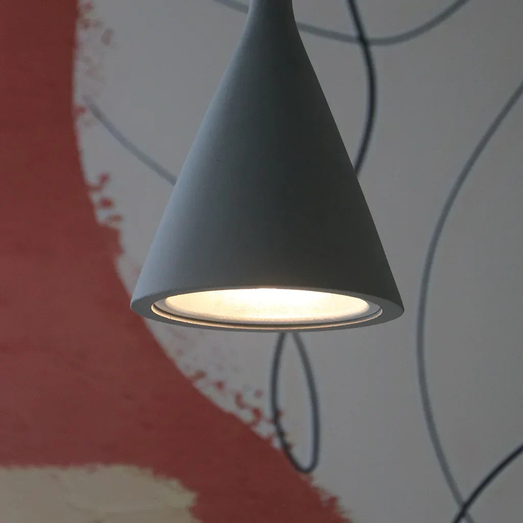 Industrial Concrete-Style Hanging Light – Tapered Cone Pendant for Kitchen Island & Dining Table | Thomler