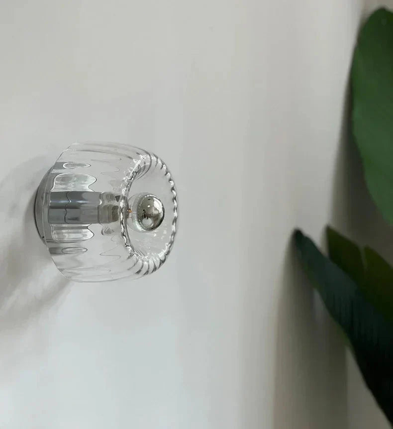 Wall Lamp Frosted Glass 16.0 cm Black Bedroom Hallway Scandinavian Accent Lighting LED E14 Modern Wall Light | Thomler