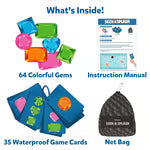 Dive & Discover Pool Gem Hunt Game – 64 Sinking Treasures with Challenge Cards for Kids Ages 6+ | Thomler