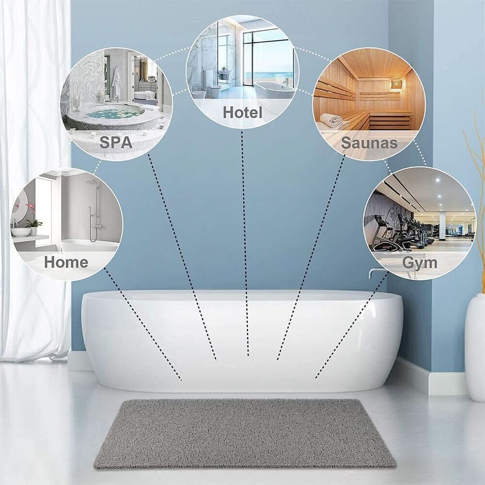 Non-Slip Shower Mat with Drainage Holes, Soft Cushioned Surface, Machine Washable for Bathroom Safety | Thomler