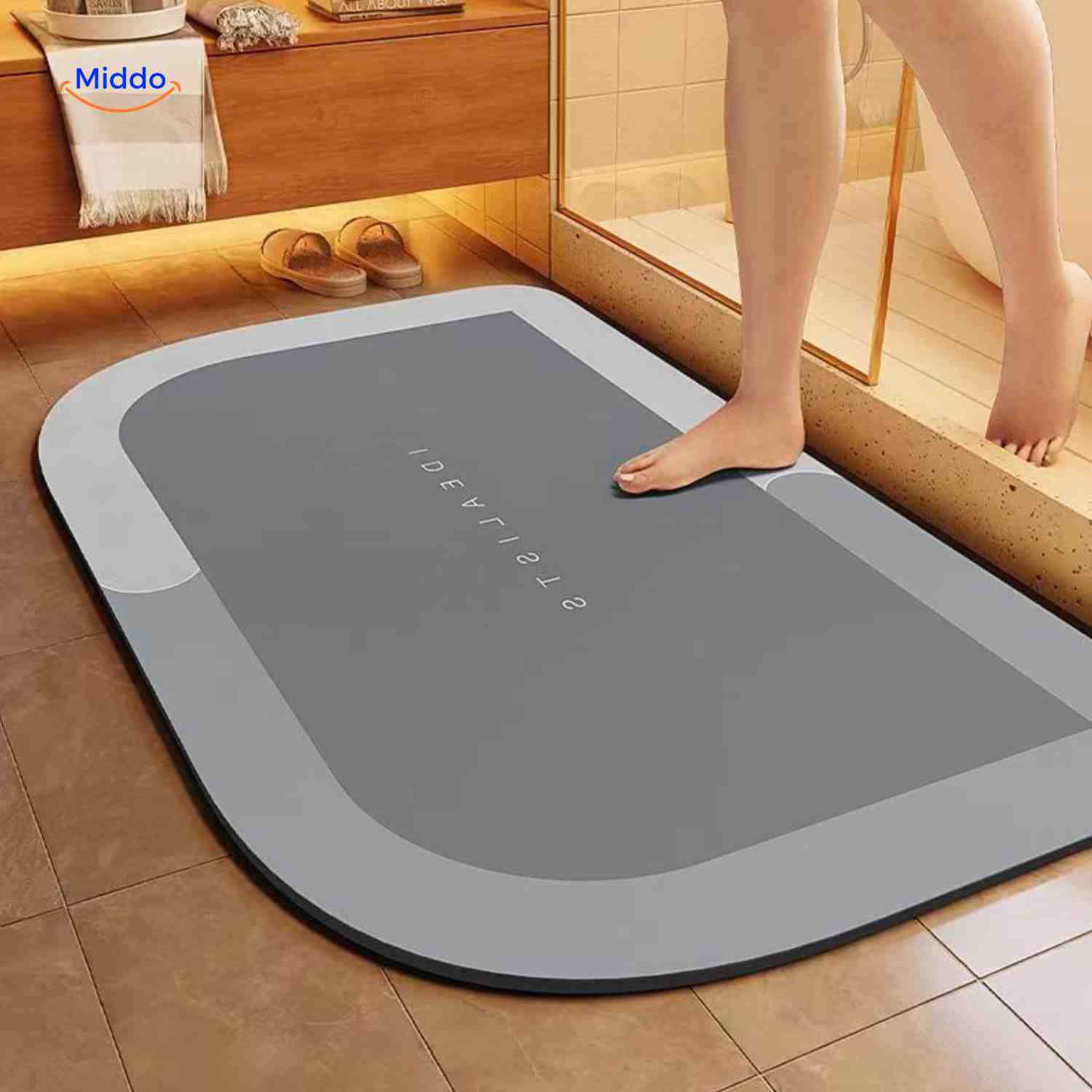 Ultra-Absorbent Diatomaceous Bathroom Mat with Non-Slip Base – Fast-Drying, Soft-Touch Surface for Shower & Tub – Available in | Thomler