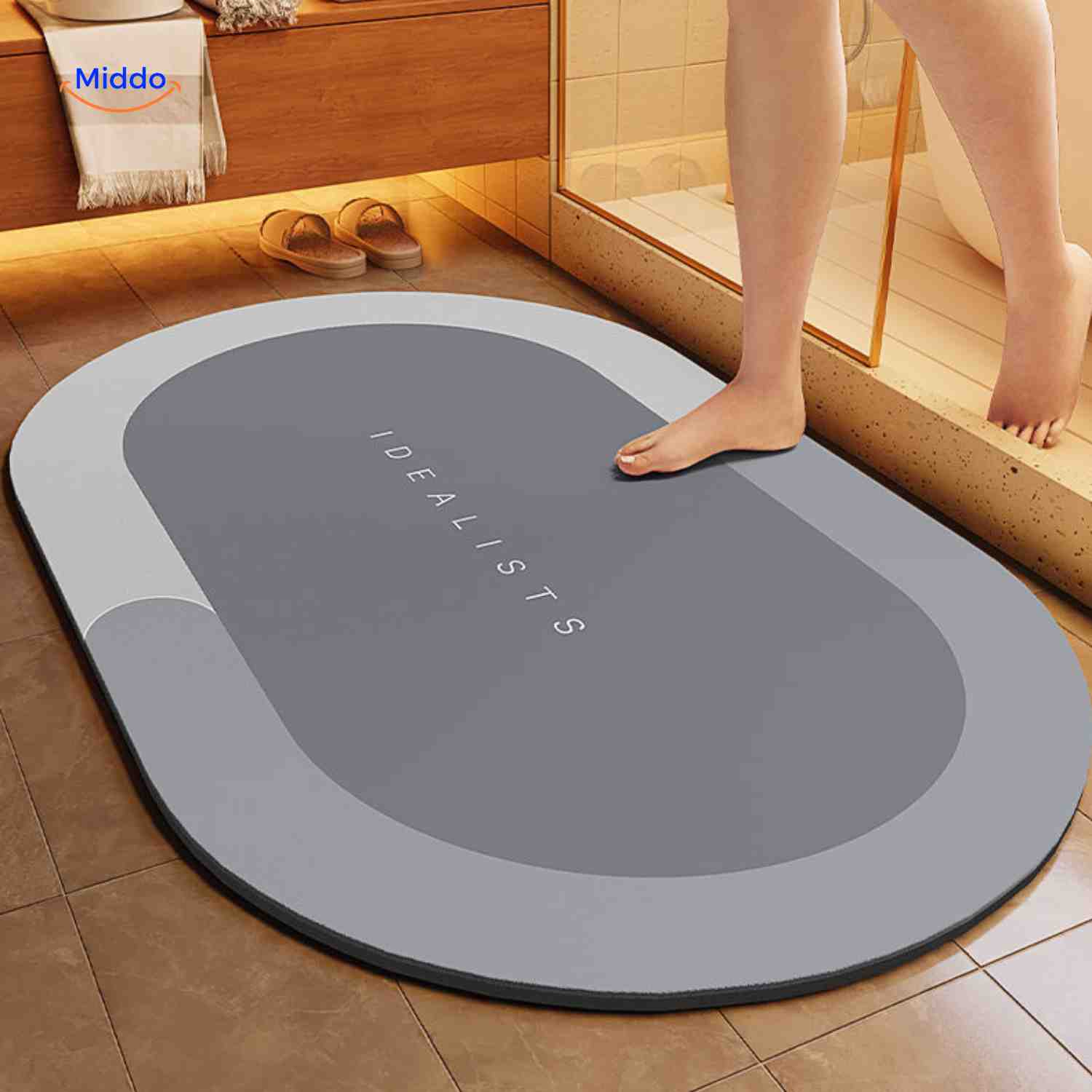 Ultra-Absorbent Diatomaceous Bathroom Mat with Non-Slip Base – Fast-Drying, Soft-Touch Surface for Shower & Tub – Available in | Thomler