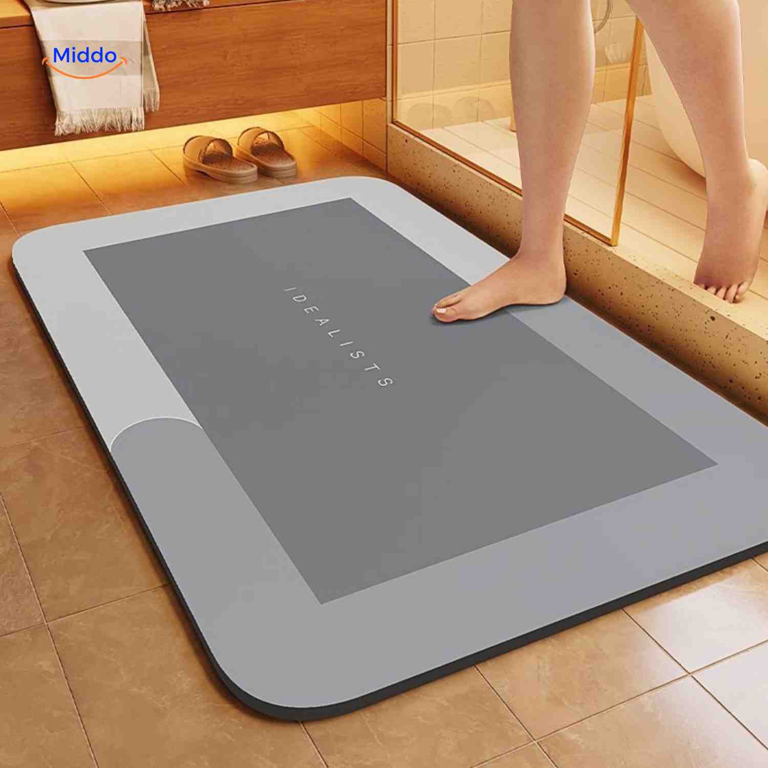 Ultra-Absorbent Diatomaceous Bathroom Mat with Non-Slip Base – Fast-Drying, Soft-Touch Surface for Shower & Tub – Available in | Thomler