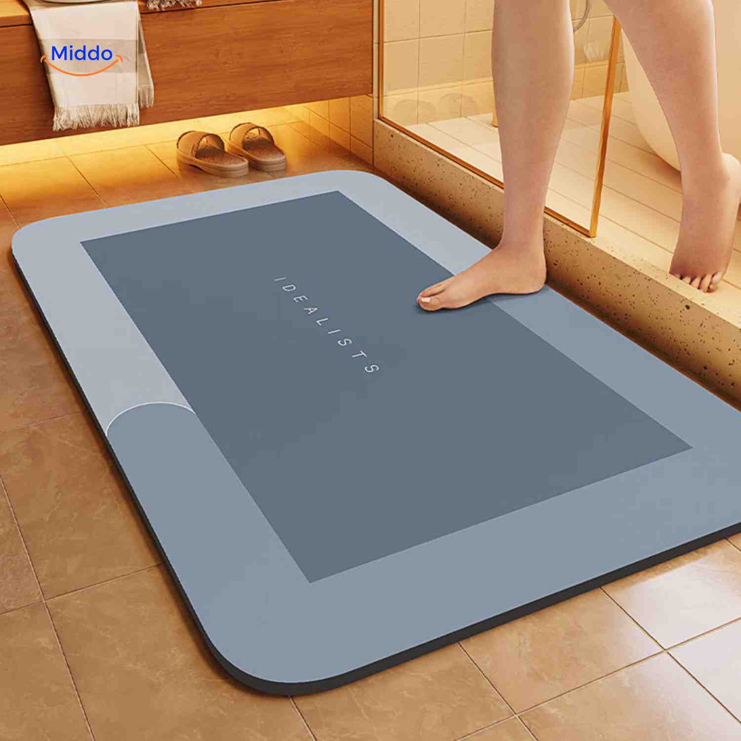 Ultra-Absorbent Diatomaceous Bathroom Mat with Non-Slip Base – Fast-Drying, Soft-Touch Surface for Shower & Tub – Available in | Thomler