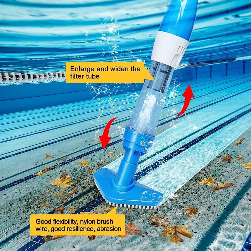 Rechargeable Pool Vacuum Cleaner with Telescoping Pole & Brush Attachments for In-Ground & Above-Ground Pools, Spas, Hot Tubs | Thomler