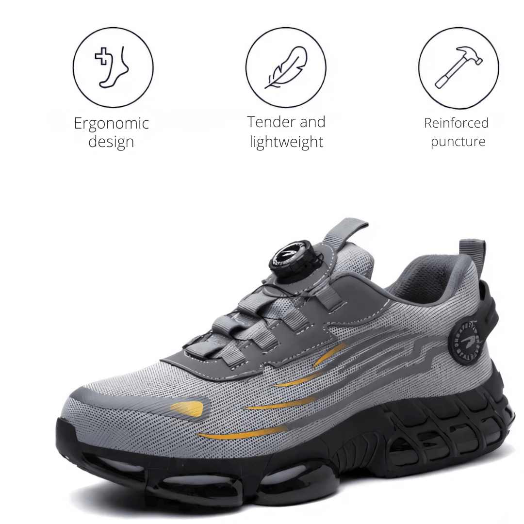 Men's Steel Toe Work Shoes with Arch Support & Slip-Resistant Outsole – Athletic Safety Footwear for Warehouse, Construction & Industrial Jo | Thomler
