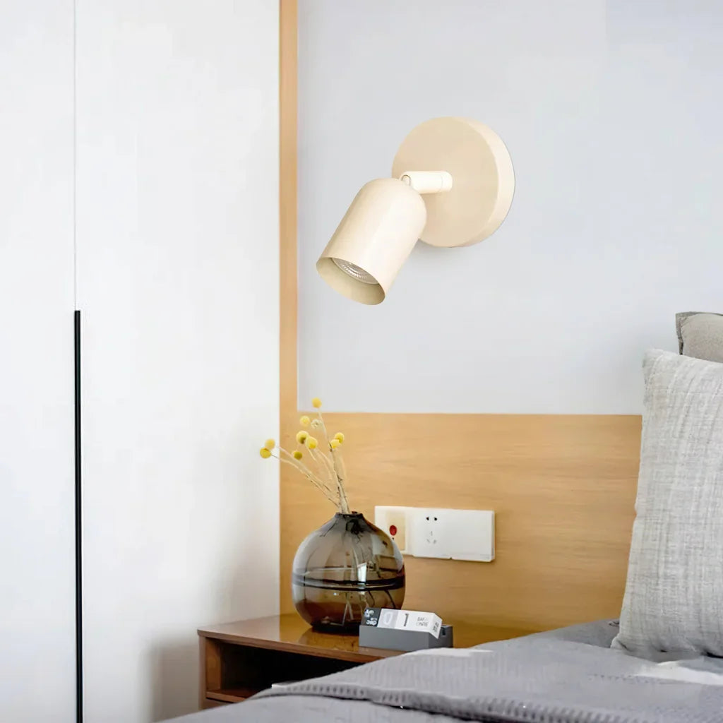 Wall Light Metal 10W LED Rotatable Cylindrical Shade Bedside Bedroom Reading Adjustable Modern Bauhaus Style | Thomler