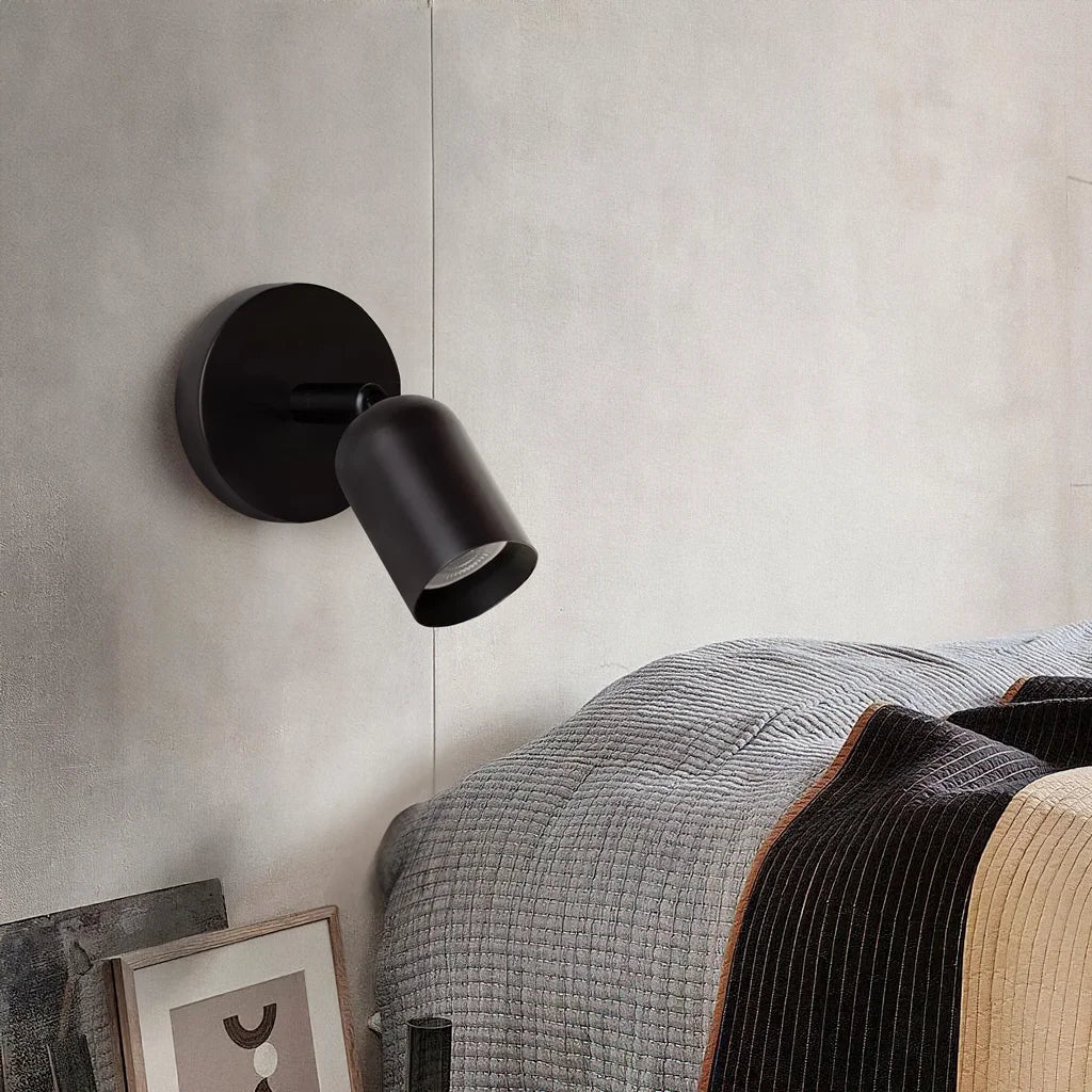 Wall Light Metal 10W LED Rotatable Cylindrical Shade Bedside Bedroom Reading Adjustable Modern Bauhaus Style | Thomler