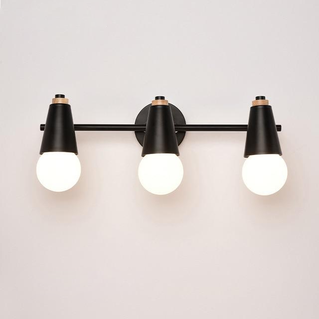 Wall Lamp Iron Wood E27 40W Grey Bedroom Hallway Dual Light Fixture Modern Indoor Sconce | Thomler