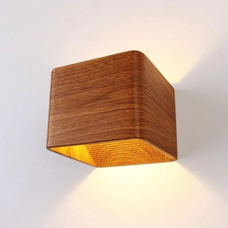 Hardwired Bedroom Sconce with Wood-Look Finish – Modern Scandinavian Ambient Lighting Fixture for Master Suite, Guest Room & Hallway | Thomler