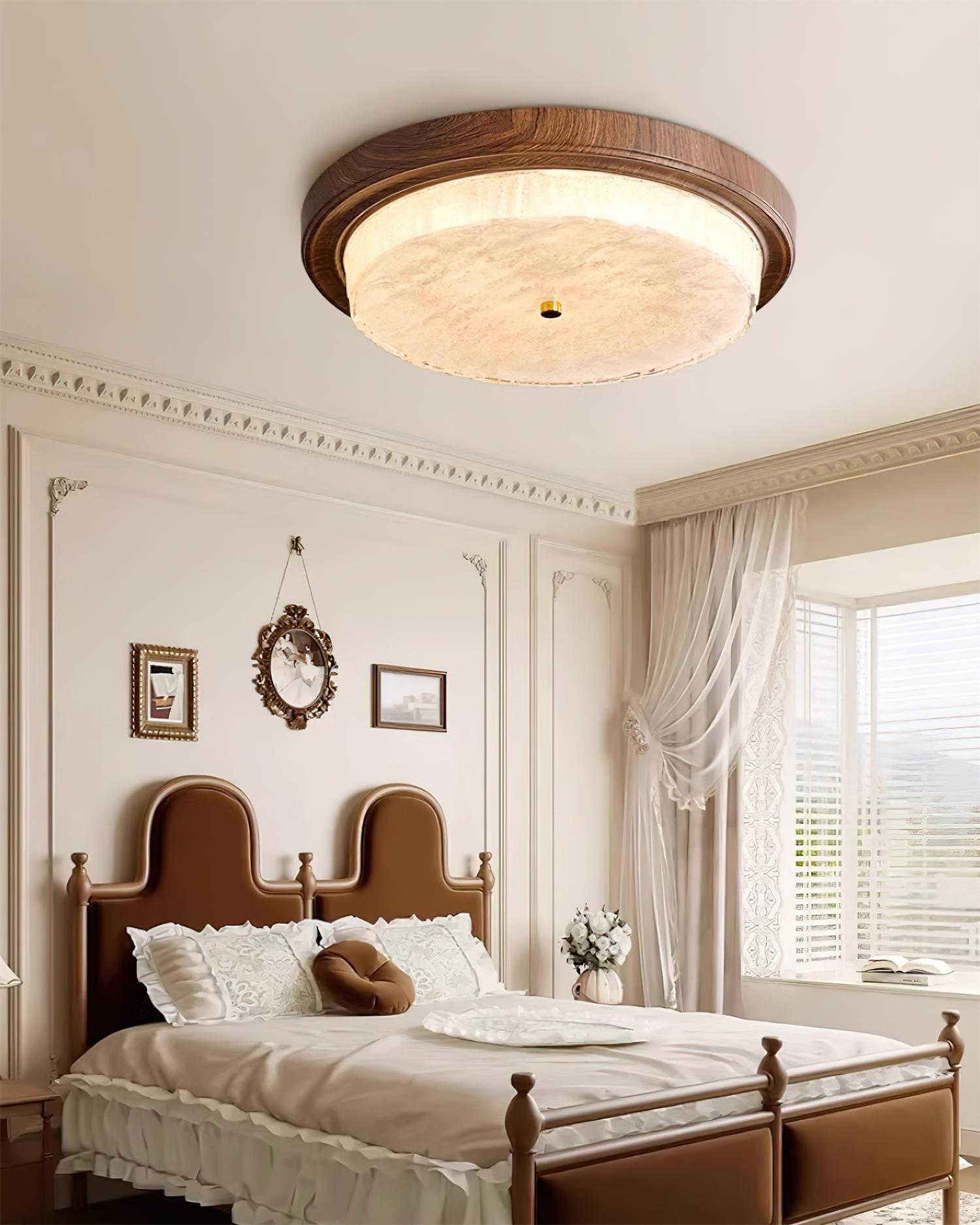 Ceiling Lamp Metal Glass 14.6 in and 18.5 in Indoor Modern Lighting Round Shade Warm Ambiance | Thomler