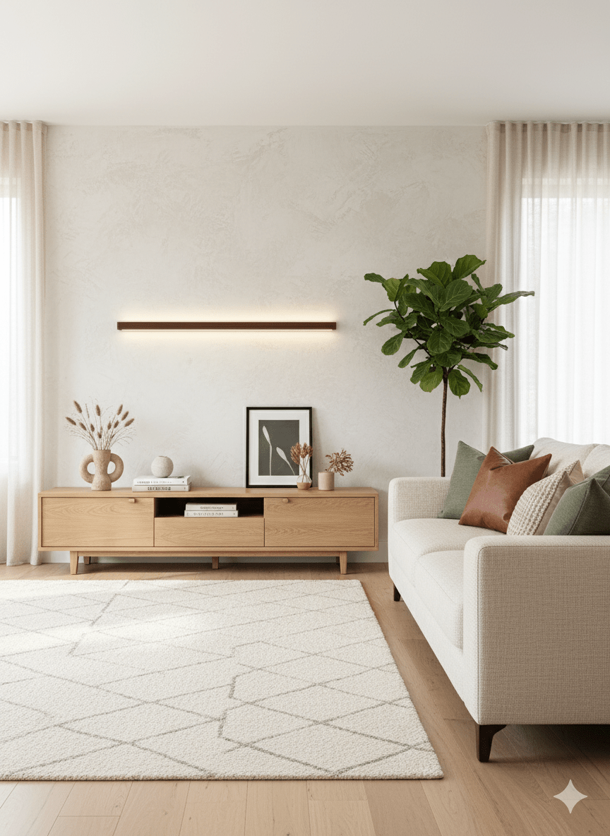Linear Wall Light 12W Natural Pine Wood 23.6 in Indoor Hallway Vanity Lighting Modern Minimalist Fixture | Thomler