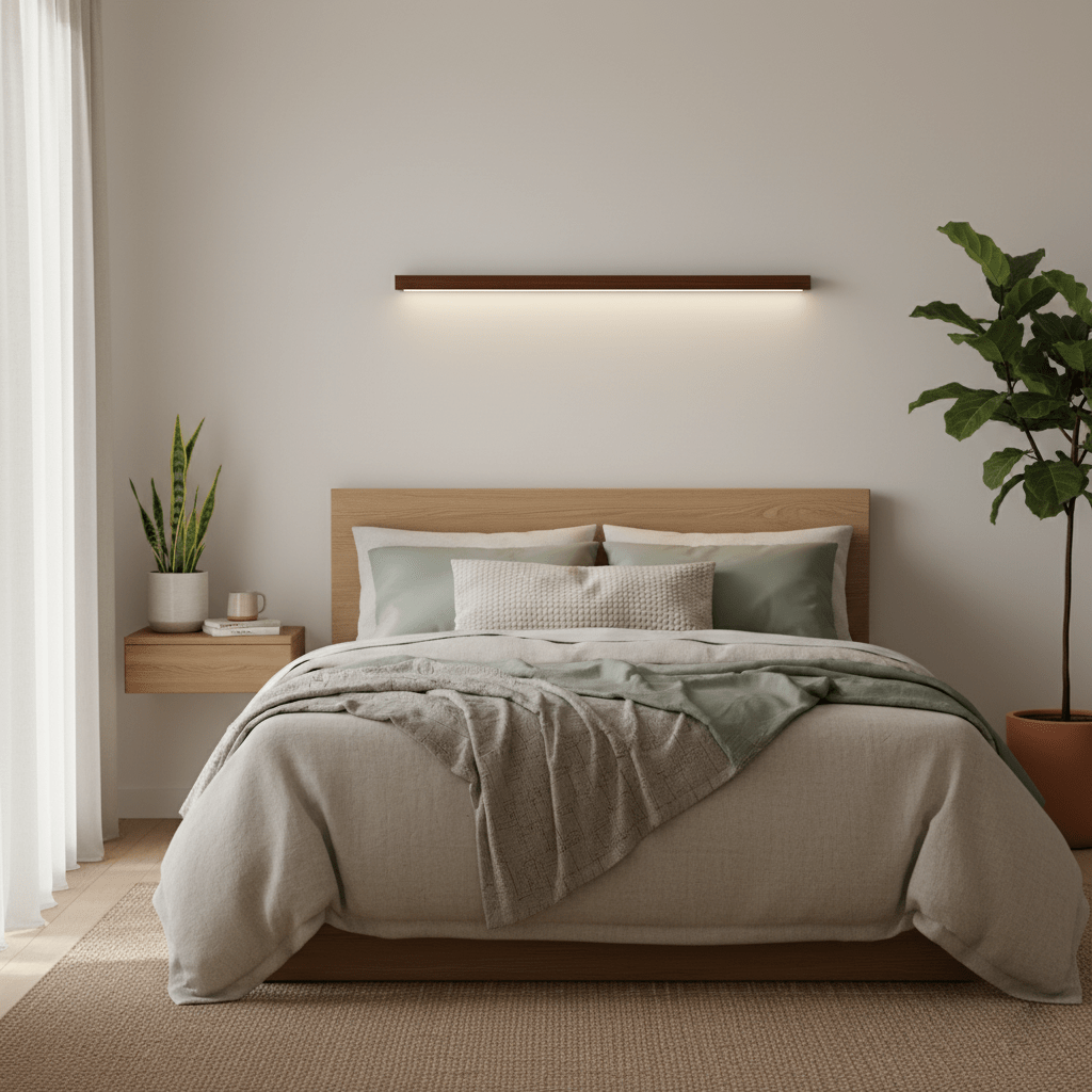 Linear Wall Light 12W Natural Pine Wood 23.6 in Indoor Hallway Vanity Lighting Modern Minimalist Fixture | Thomler