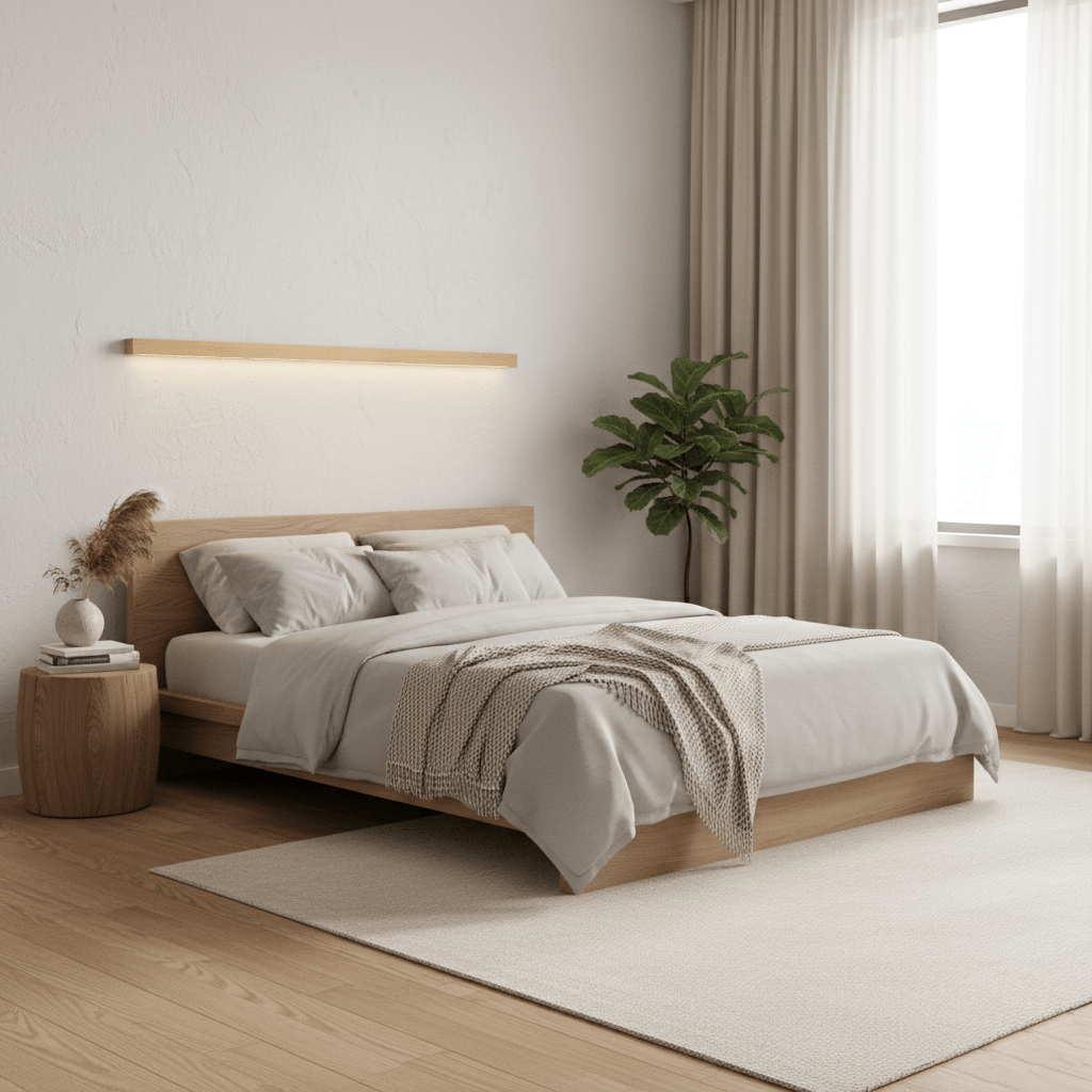 Linear Wall Light 12W Natural Pine Wood 23.6 in Indoor Hallway Vanity Lighting Modern Minimalist Fixture | Thomler