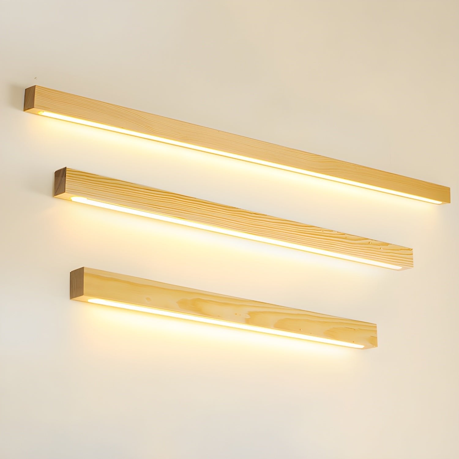 Linear Wall Light 12W Natural Pine Wood 23.6 in Indoor Hallway Vanity Lighting Modern Minimalist Fixture | Thomler