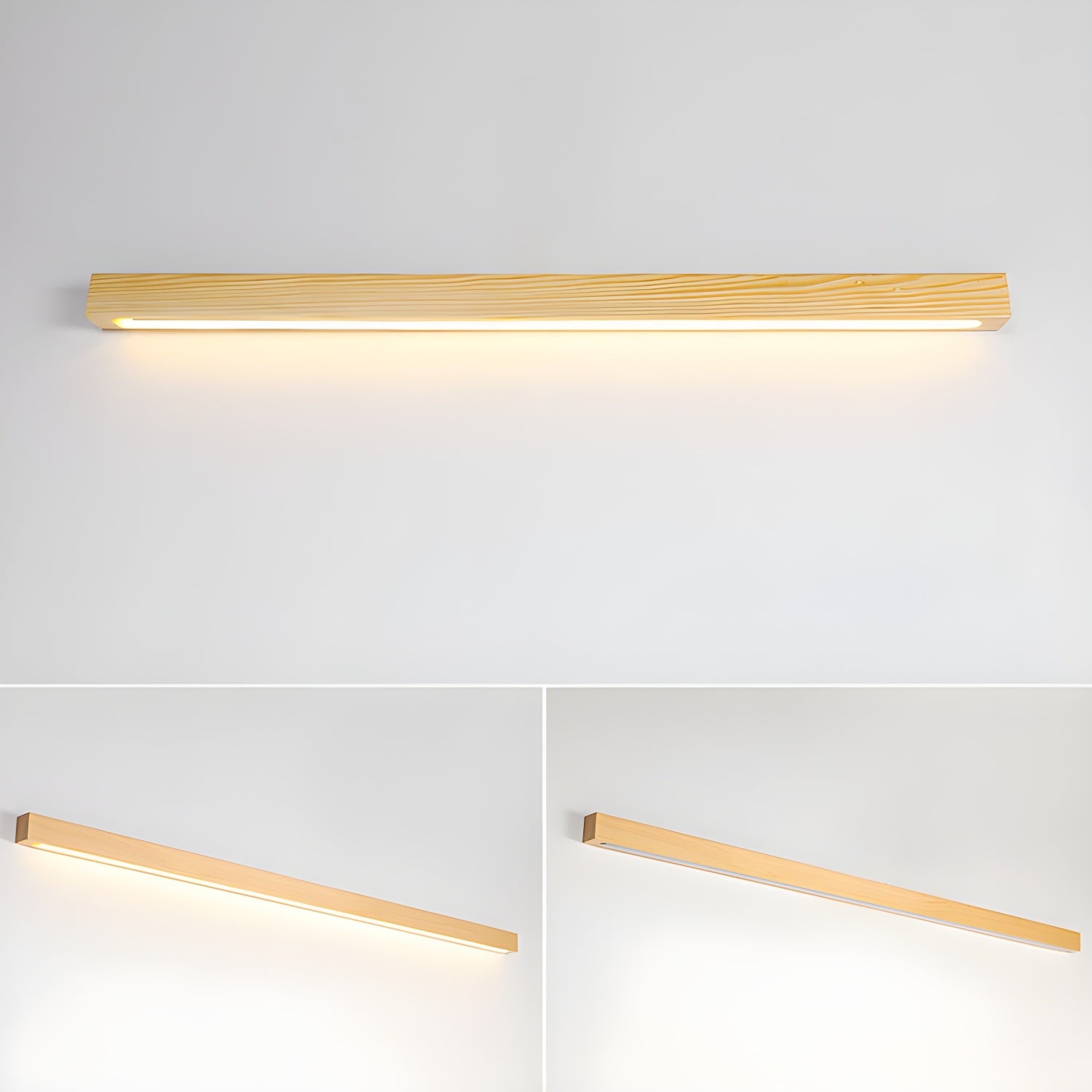 Linear Wall Light 12W Natural Pine Wood 23.6 in Indoor Hallway Vanity Lighting Modern Minimalist Fixture | Thomler