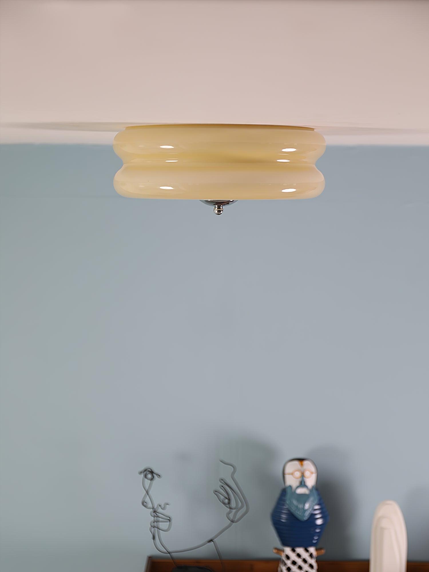 Ceiling Light Glass Metal 32.0 cm Warm LED Living Room Art Deco Flush Mount Hallway Lighting | Thomler
