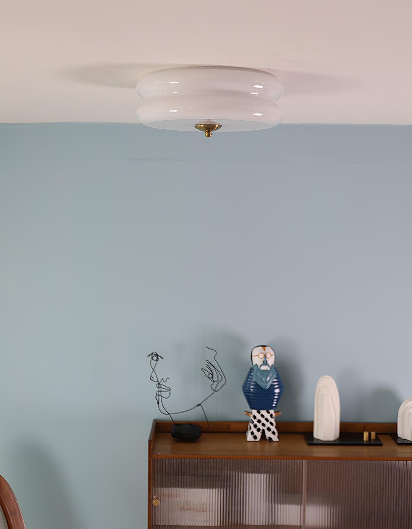 Ceiling Light Glass Metal 32.0 cm Warm LED Living Room Art Deco Flush Mount Hallway Lighting | Thomler