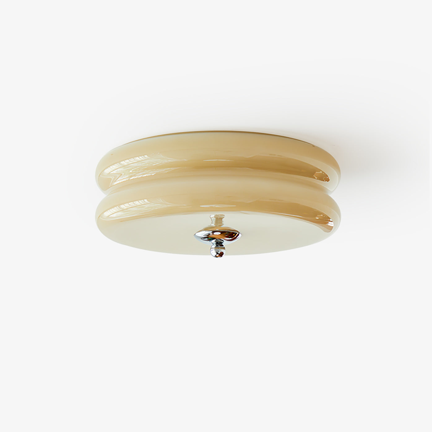 Art Deco Vintage Ceiling Lamp 12.6 in White Glass Indoor Lighting Gold Chrome Finish | Thomler
