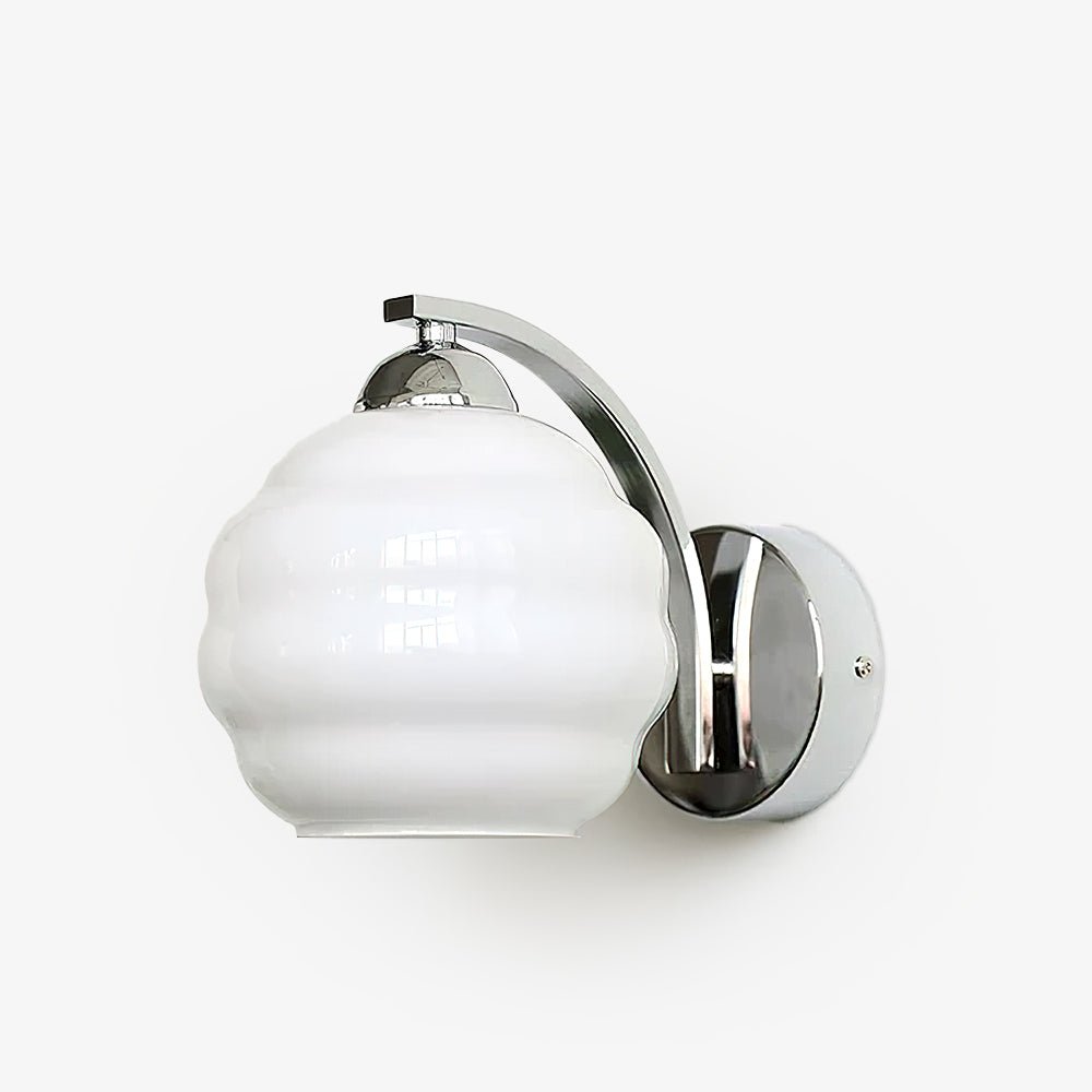 Metal Wall Sconce 5.9 in White Glass Indoor Lighting Vintage Bedroom Living Room Decor | Thomler
