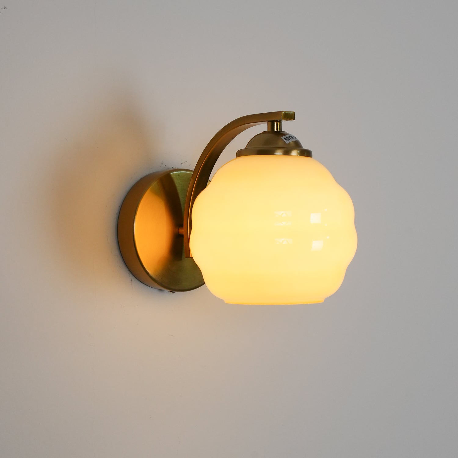 Metal Wall Sconce 5.9 in White Glass Indoor Lighting Vintage Bedroom Living Room Decor | Thomler