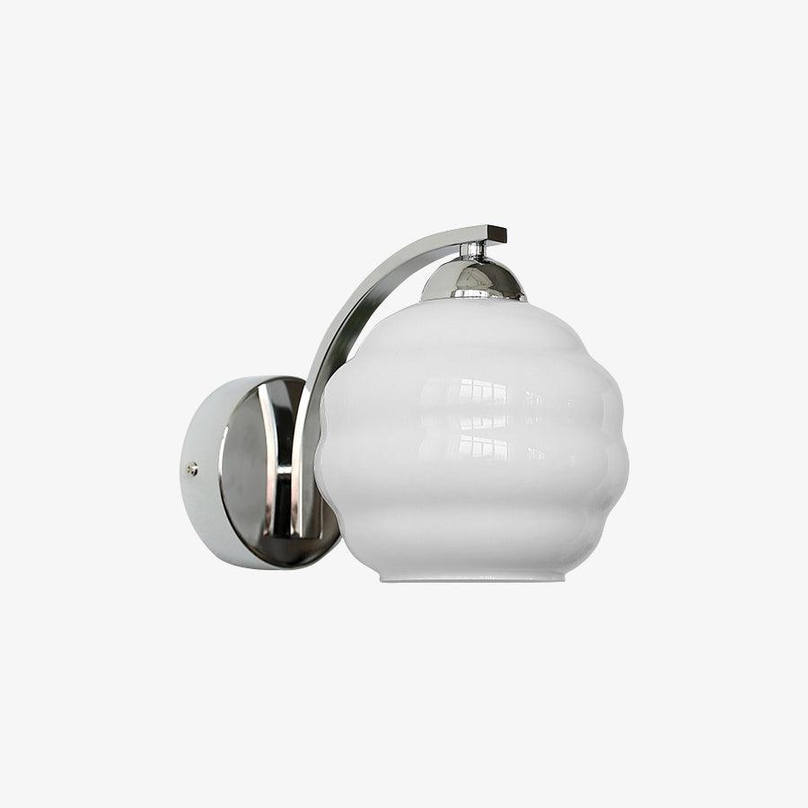 Metal Wall Sconce 5.9 in White Glass Indoor Lighting Vintage Bedroom Living Room Decor | Thomler