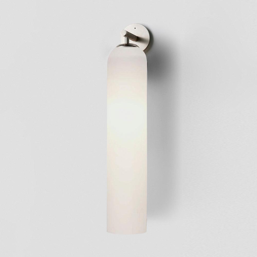 Art Glass Sconce 18.9 in Cylindrical Wall Light Frosted White for Bedroom Hallway Living Room Ambience Decorative Lighting Fixture | Thomler